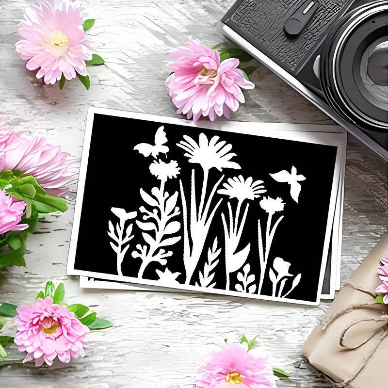 跨境亚马逊原创12张花卉A款绘画模版绘画模版绘画模版花卉主题diy