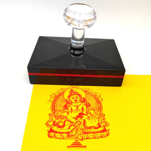大号黄财神印自出墨印章藏密佛像线稿图定制造佛印戳