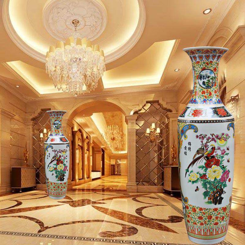 景德镇陶瓷器落地大号花瓶花开富贵中式欧式装饰干花客厅摆件家居,橡塑材料及制品,工业陶瓷,淘宝优惠券,粉丝福利购,淘宝优惠卷