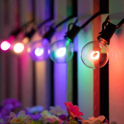 防水G40LED软丝灯串户外欧规220V插电圆球露营派对圣诞树装饰灯串