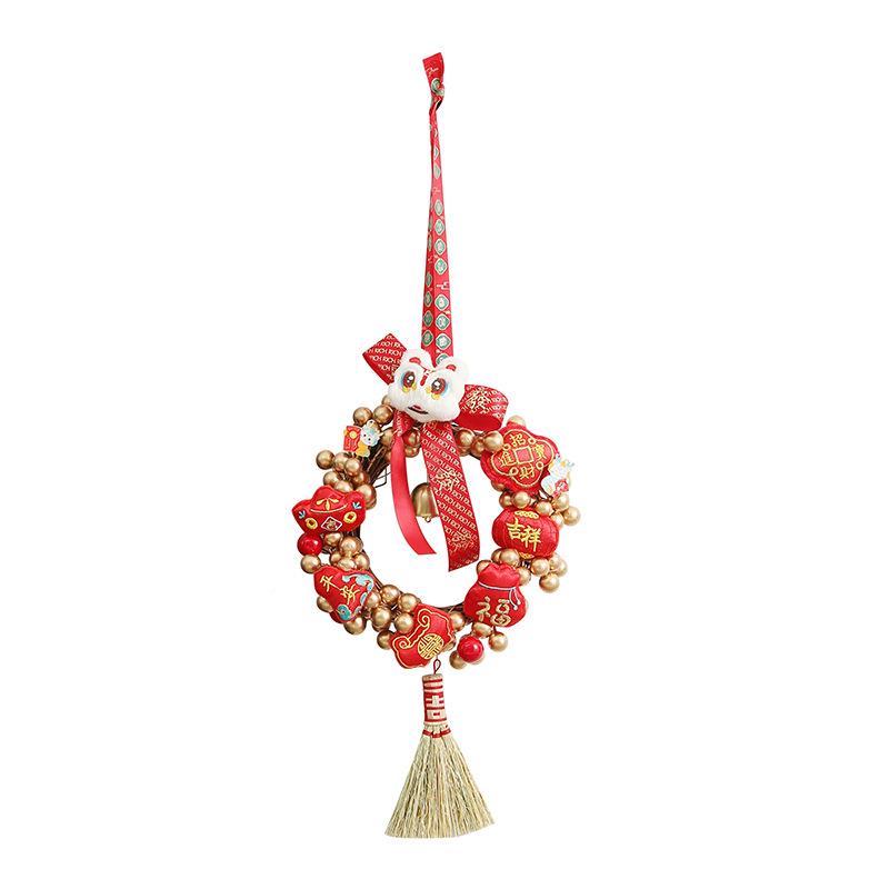 2024节新年新品新年宵花环品春装饰迎壁挂花成艺门挂装饰品挂件