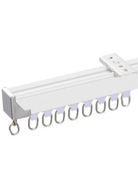 G012静音窗帘轨道单轨导轨双轨直轨铝合金顶装双杆罗马杆窗帘杆