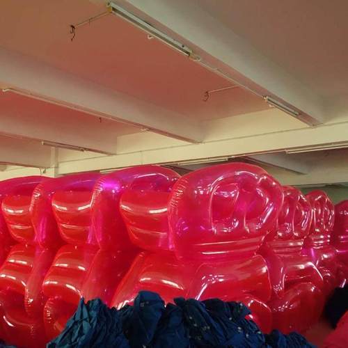 热卖充气双人沙发扇形靠背座椅懒人休闲充气单双人粉色沙发