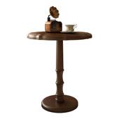 法式 中古风实木小茶几客厅沙发边几小户型阳台小圆桌复古角几