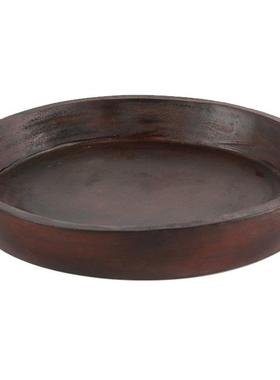 现代轻奢样板房售楼处客厅餐厅仿木纹水果盘摆件收纳托盘软装饰品