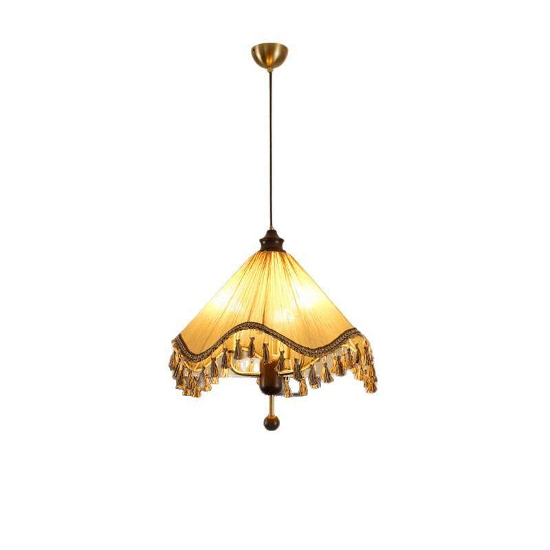 法式复古美式复古布艺卧室中古实木流苏衣帽间书房吧台灯餐厅吊灯,家装灯饰光源,智能吊灯,淘宝优惠券,粉丝福利购,淘宝优惠卷