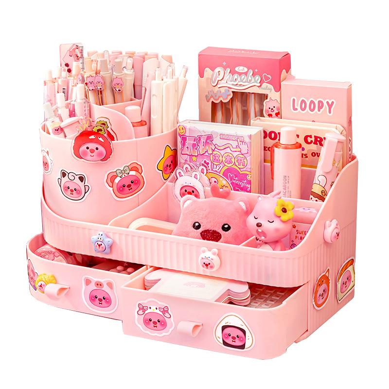 可露比容笔筒~学生桌面大转量360度旋笔桶儿童爱女孩高颜值收纳盒