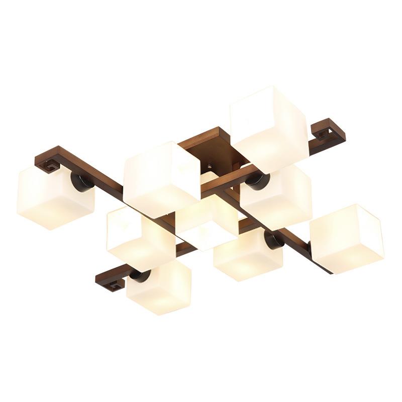 北客厅现代简约大0气实X2001木灯灯欧具大厅灯日式卧室新中式吸顶