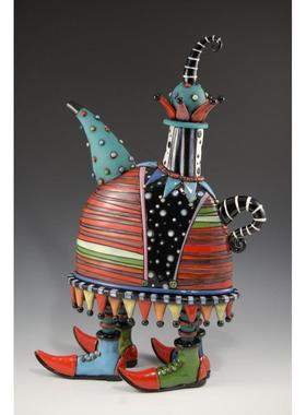 色彩斑斓茶壶摆件家居创意艺术摆件树脂工艺品茶壶设计装修