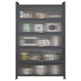 厨房置物架带柜门落地多层多功能橱柜微波炉烤箱电器置物储物碗柜