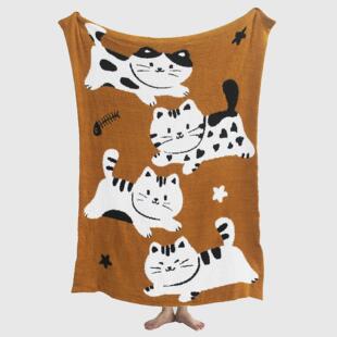 极有家半边绒针织毛毯来图定制沙发办公午休毯子装饰挂毯盖毯