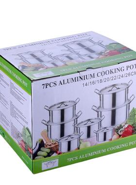 厂家直销铝锅7件套中东锅7件套铝锅双耳铝锅cookware