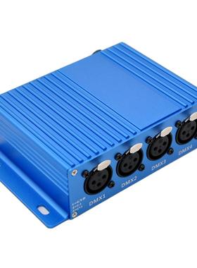 蓝色Artnet舞台灯光4口双向网络信号传输控制器4路输出DMX512控台