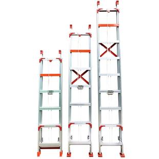 伸缩梯子直梯加厚铝合金升降梯子家用梯阁楼梯4-12米单面工程梯子