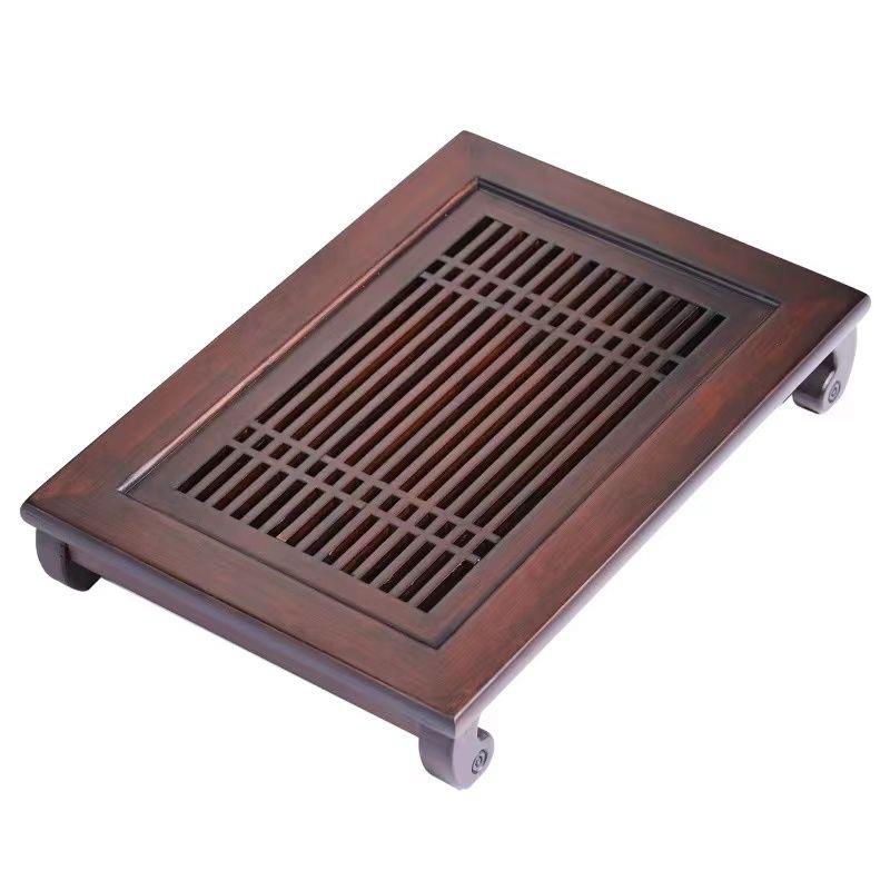 家用茶盘中式竹制沥水茶海长方形排储两用抽屉式简易茶台厂家