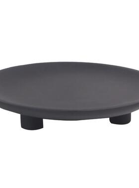 现代简约侘寂风三脚托盘收纳盘水果盘酒店别墅客厅样板房摆件清仓