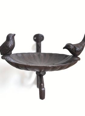 铸铁挂钩壁挂鸟食盆美式乡村铁艺吊蓝庭院户外墙面吊钩庭院装饰