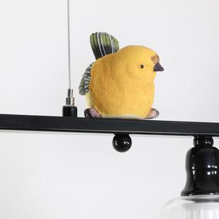 饰吊灯 艺术装 北欧风格 现代田园3头小鸟简约餐厅卧室创意灯个性