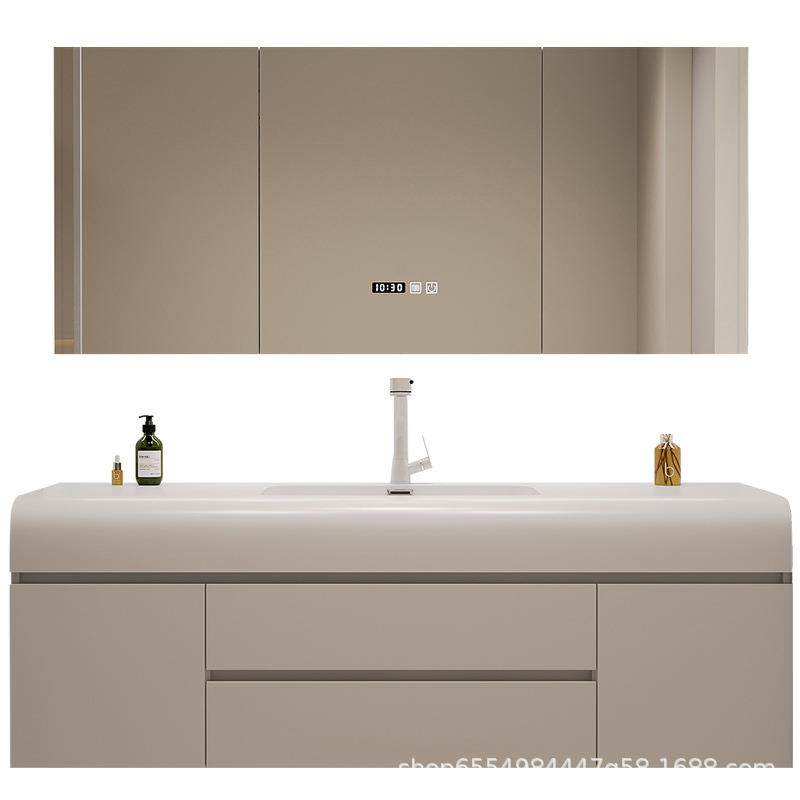 奶油风卫生间洗脸肤感可丽耐一体盆浴室柜洗漱台洗手池台盆柜组合,家装主材,浴室柜,淘宝优惠券,粉丝福利购,淘宝优惠卷