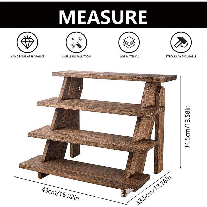 现货木质多层置物架松木展示架桌面储物收纳架木质阶梯植物花架,收纳整理,书桌收纳置物架,淘宝优惠券,粉丝福利购,淘宝优惠卷