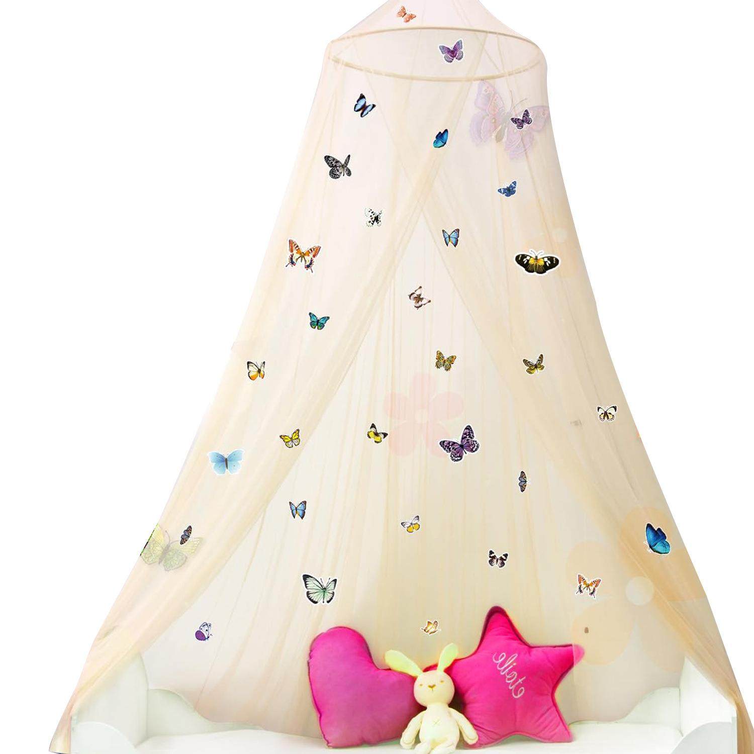 发光蕾丝花边家用落地款蚊帐欧式圆形梦幻圆顶蚊帐加厚加密遮光帘,床上用品,蚊帐,淘宝优惠券,粉丝福利购,淘宝优惠卷