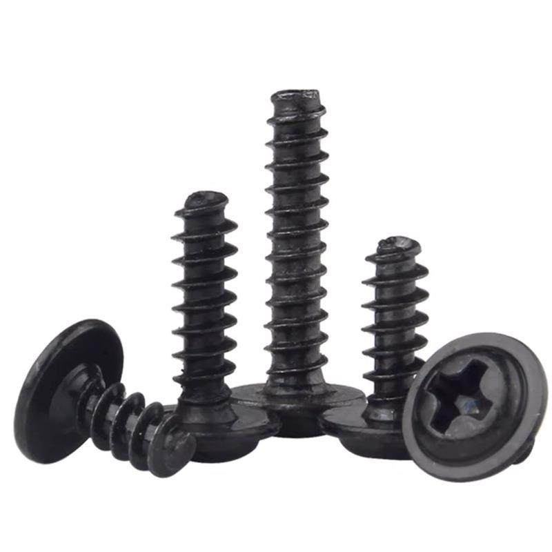 黑色PWB十字槽圆头带介平尾自攻螺丝电器盘头带垫自攻钉M2/M3/M4,五金/工具,螺钉,淘宝优惠券,粉丝福利购,淘宝优惠卷