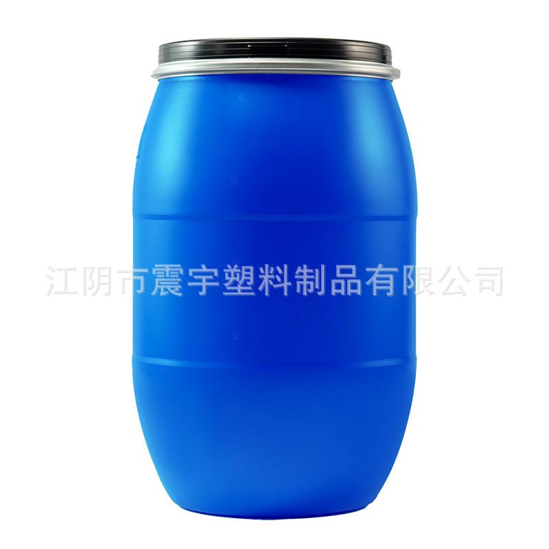 塑料圆桶120L塑料桶塑料桶圆形铁箍桶法兰桶120L化工塑料桶