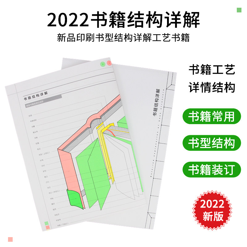 【现货】2022年新品印刷书籍结构详解 书型工艺书籍装订范例海报常用标准参考挂画手册设计辅助工具书籍