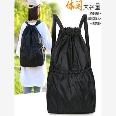 大号抽绳束口超市购物袋子时尚双肩包可折叠便携运动背包买菜防水