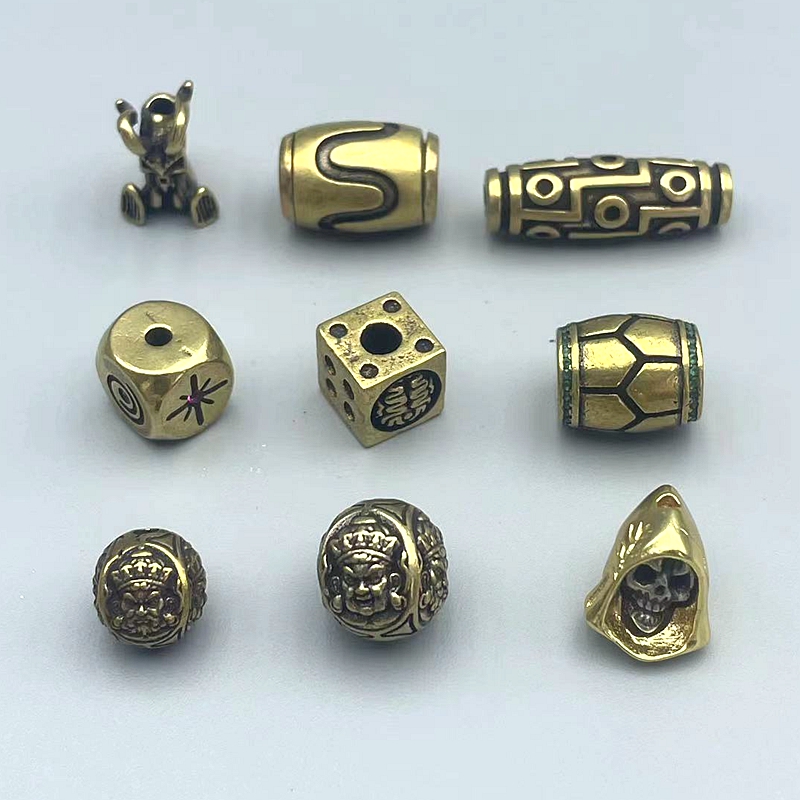 藏式黄铜配件富甲珠四方珠天珠文玩佛珠配件手链项链隔珠顶珠diy
