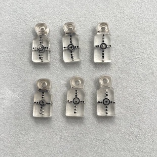 藏传老料器咒点卡子藏式文玩手串佛珠diy配饰侧挂小提溜背云隔珠