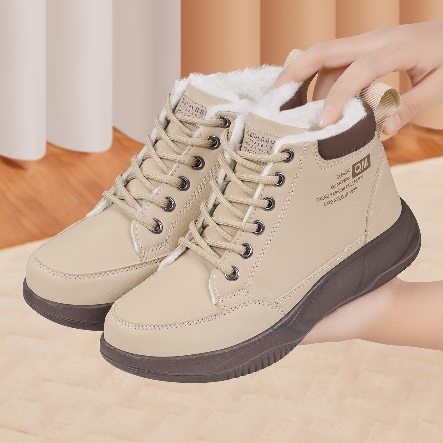 雪地靴新款冬季加绒加厚防滑老北京布鞋保暖女款运动鞋防水妈妈鞋,女鞋,棉鞋,淘宝优惠券,粉丝福利购,淘宝优惠卷