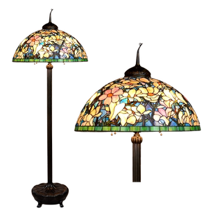 乔布斯同款 28寸玉兰花帝凡尼古董收藏传世增值古董全铜大落地灯