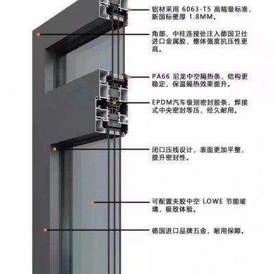 天津系统门窗三层钢化玻璃隐形内倒五金断桥铝隔音窗保温节能落