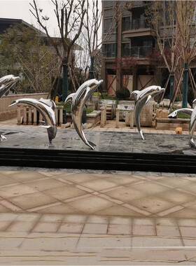 加工定制不锈钢喷泉雕塑动物造型城市园林不锈钢造型铸铜雕塑摆件