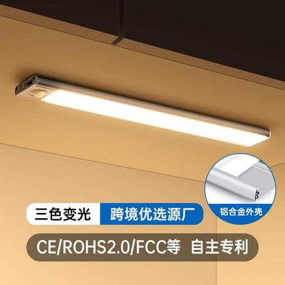 超薄智能led人体感应灯 充电式长条磁吸自粘酒柜衣柜橱柜灯条灯带