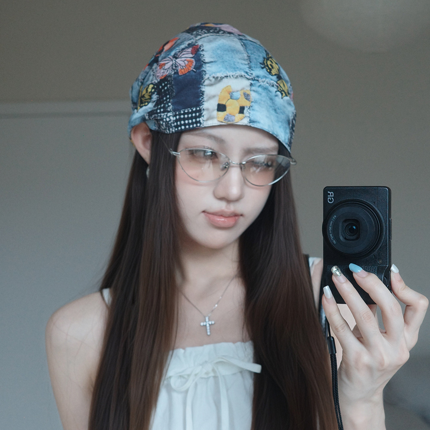 日系撞色春夏薄透气女包头帽子