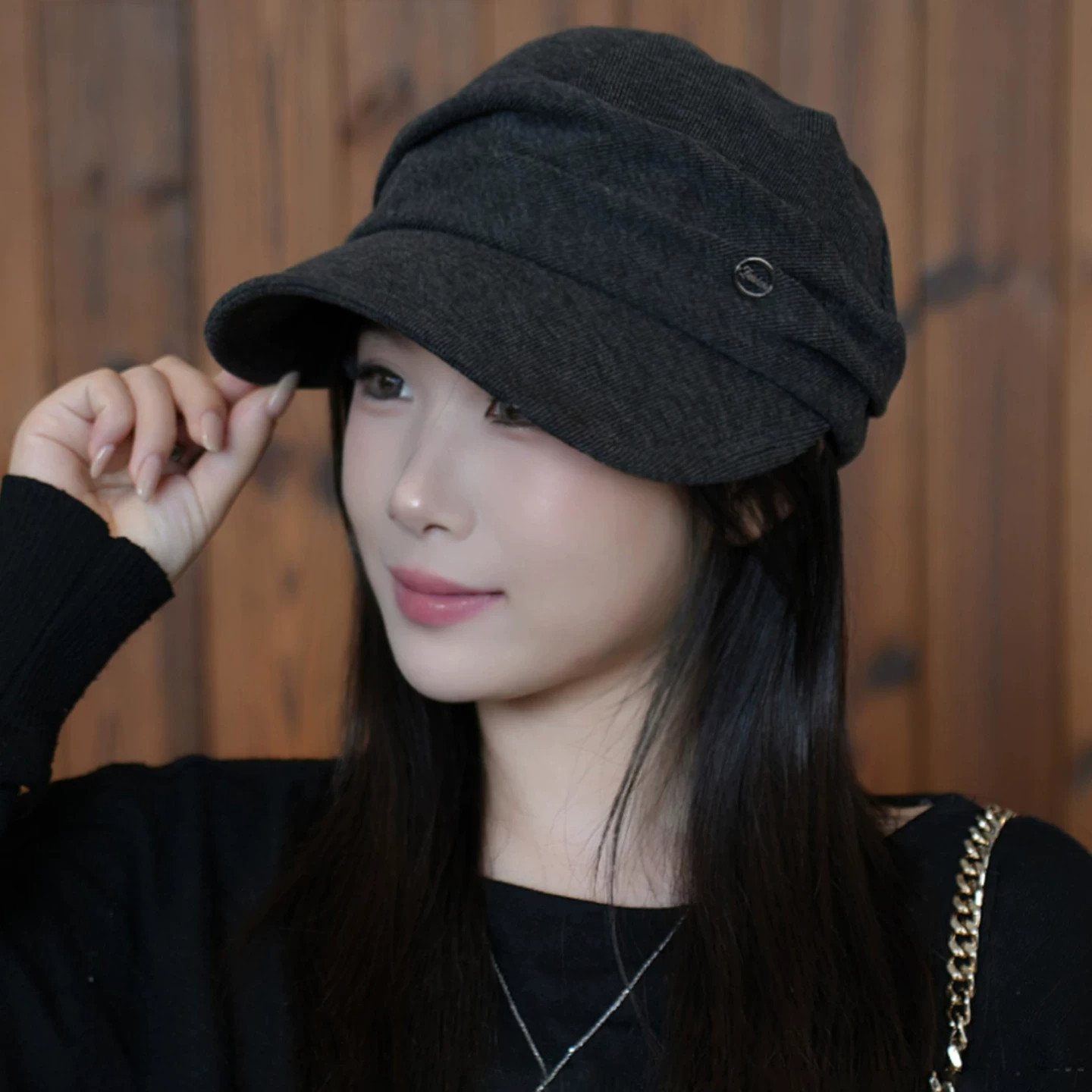 韩系复古显脸小马术贝雷帽秋冬