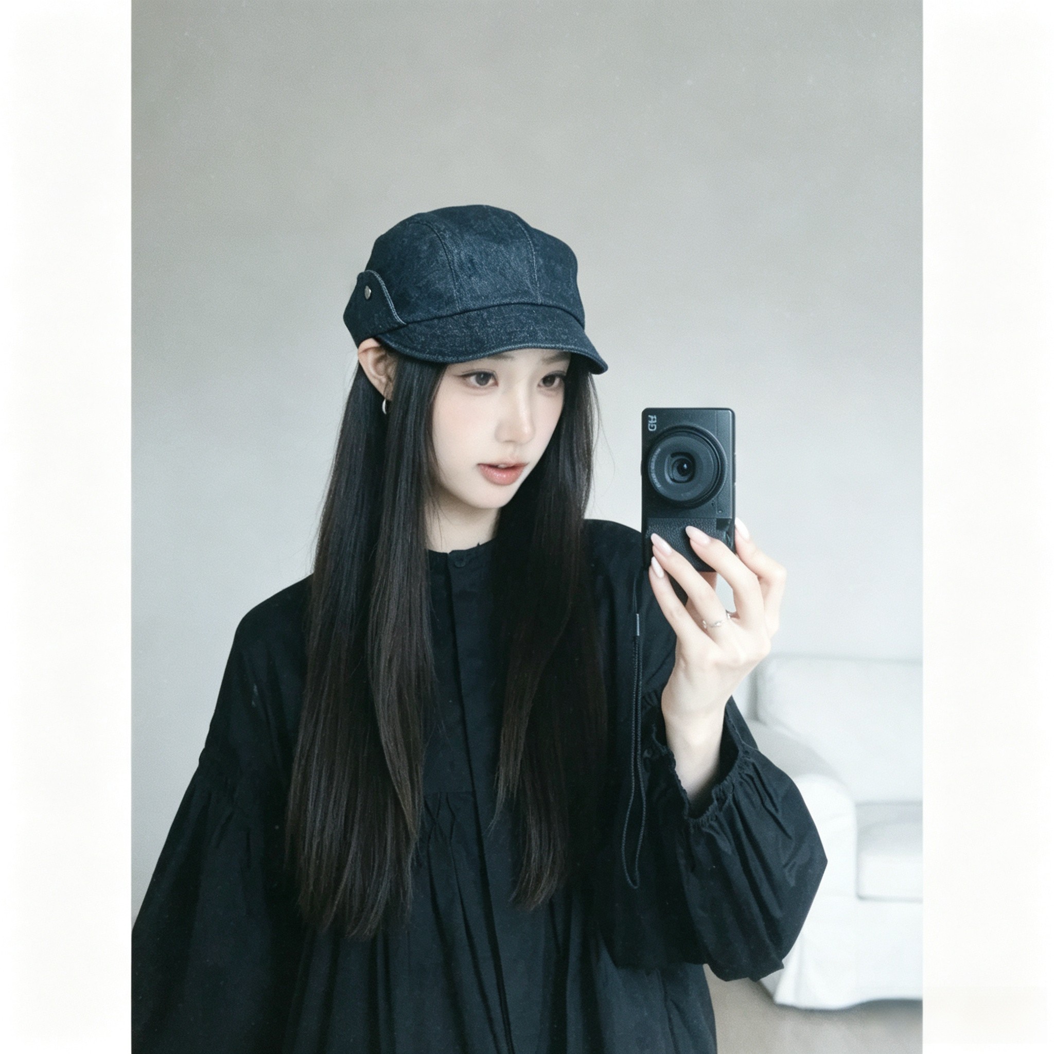 杨超越同款牛仔渔夫帽女显脸小
