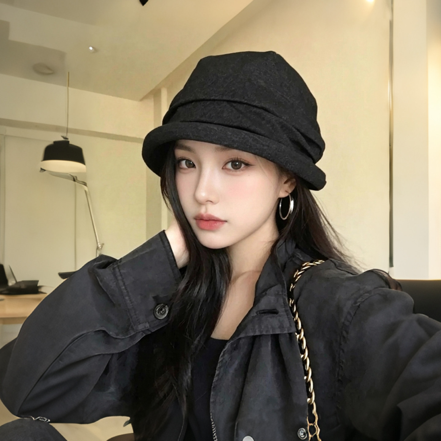 春秋女显脸小遮阳大头围渔夫帽