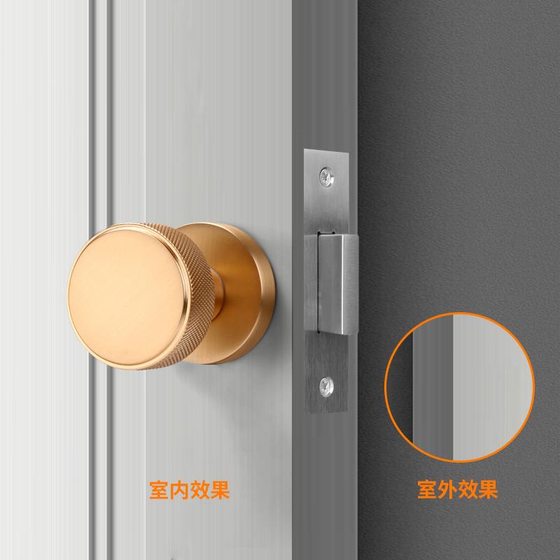 圆形球形黑色拉手暗装背景墙门锁室内金色单面锁隐藏暗门隐形门锁