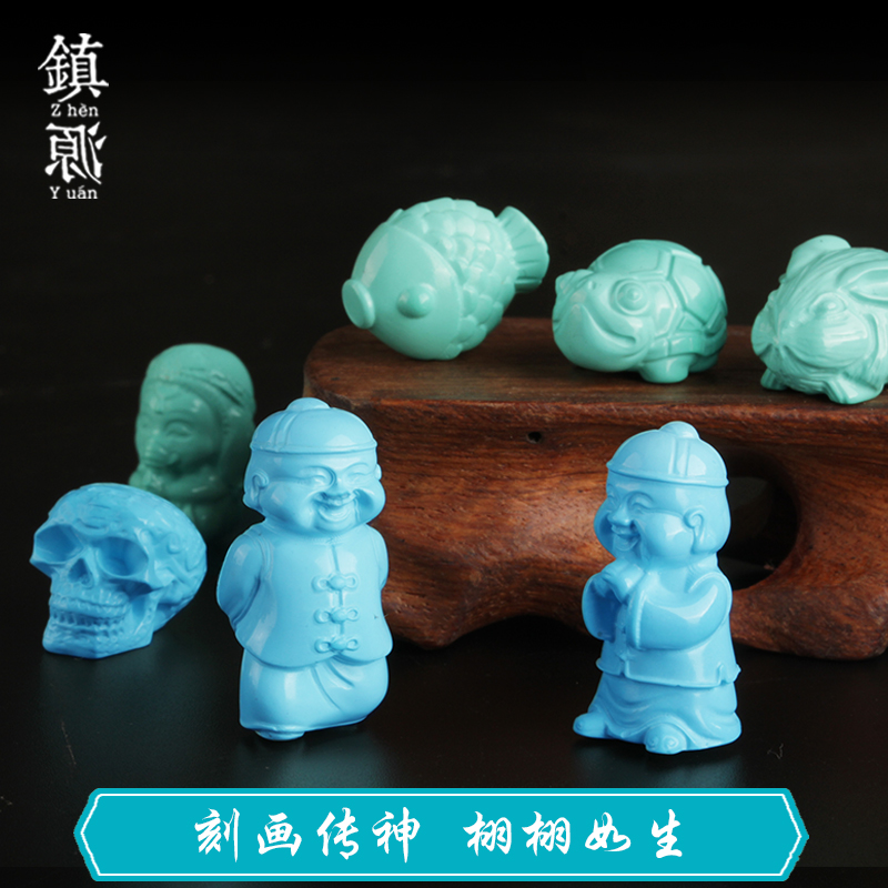 速发高瓷玉化绿松石吊坠男貔貅宝宝佛观音雕刻挂件项链手串配饰