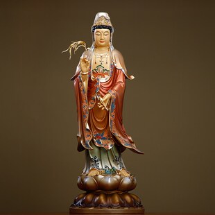 速发纯铜西方三圣佛像盛唐彩观音菩萨供奉家用阿弥陀佛大势至菩萨