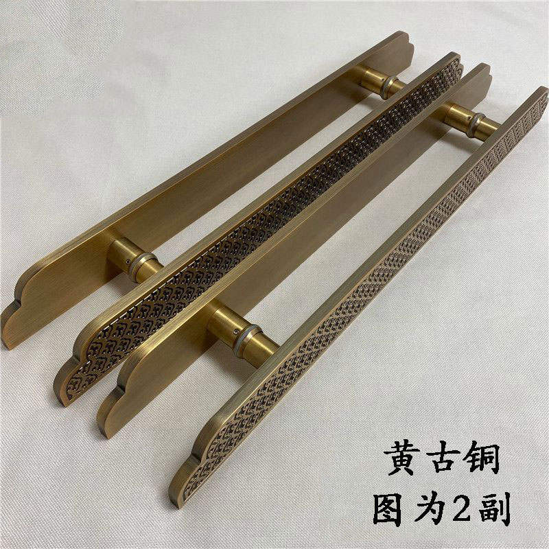 速发中式仿古铜大门拉手玻璃门实木门酒店会所大扶手双开门门把手