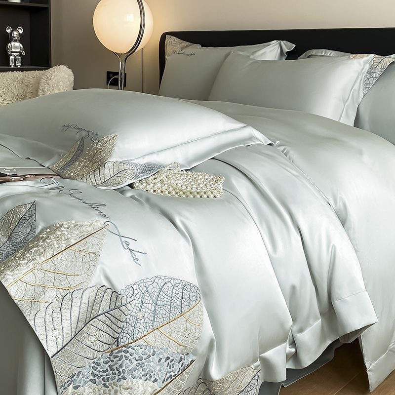 丝床上用品四件套夏季冰丝滑裸睡高级感欧式轻奢床上被套丝绸床单