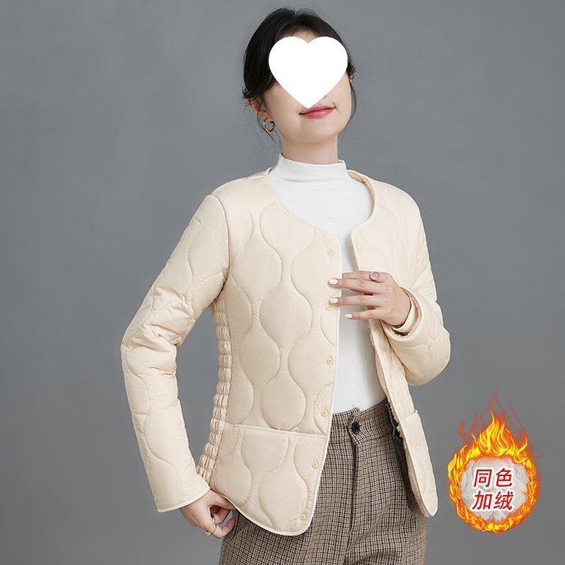 冬季加绒加厚棉衣女2025新款时尚防寒保暖内胆修身短款中老年棉服