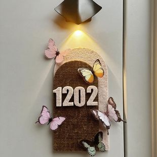 YOUYOU创意入户门装饰挂牌数字号码牌立体毛毡板入户门牌号装饰无