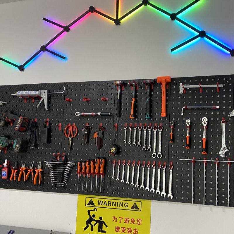 工具挂板架塑料洞洞板洗车美容店五金工具收纳置物架展示架工具墙