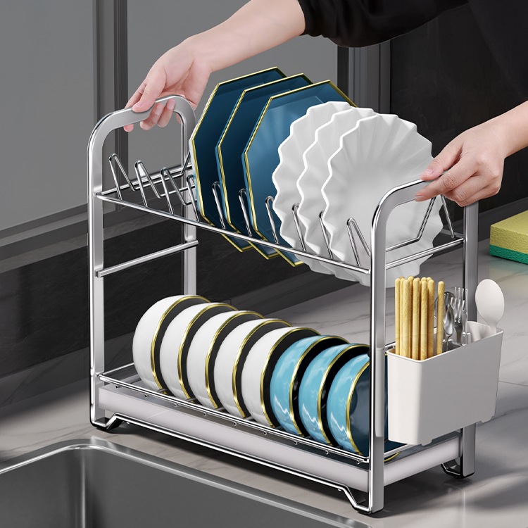 不锈钢碗碟收纳架沥水碗架厨房置物架碗盘碗筷放碗碟子盘子收纳架