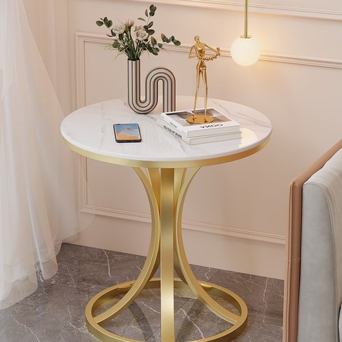 极简轻奢高级感客厅小圆桌子阳台茶几卧室床头床边桌沙发边几边柜